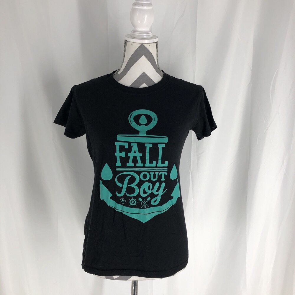 FALL OUT BOY Official Women's "Anchor" Logo Band T-Shirt Large